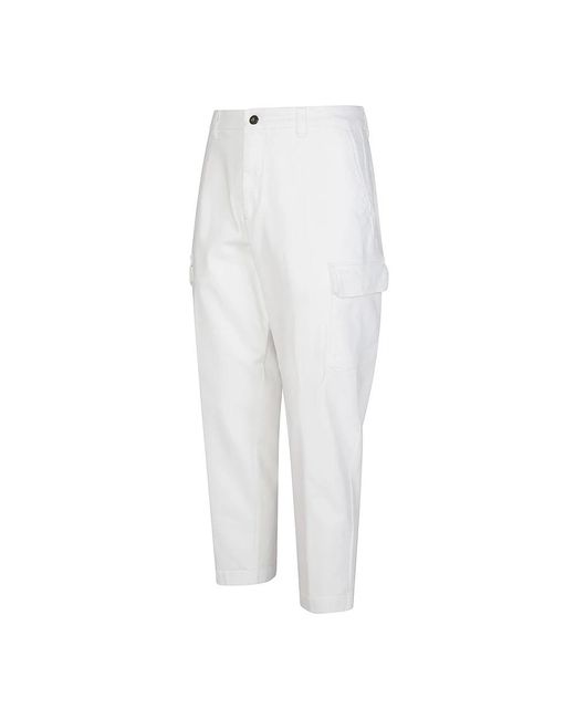 Eleventy Slim-Fit Trousers in het White voor heren