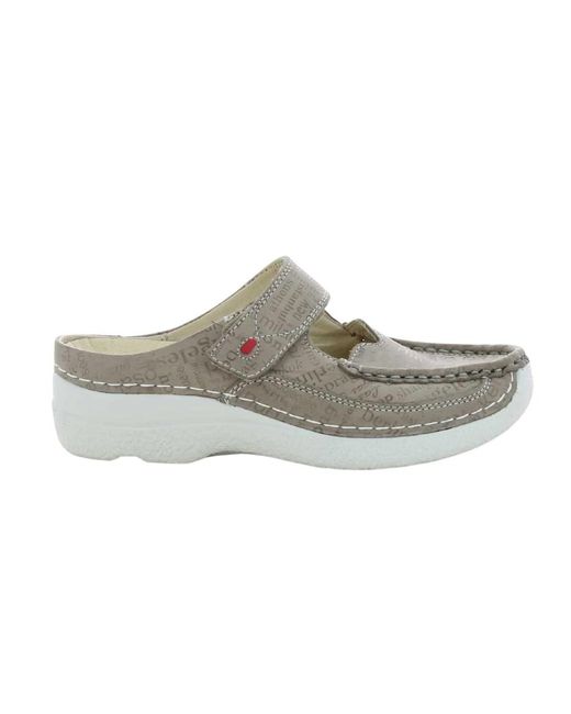 Zuecos taupe para mujer Wolky de color Gray
