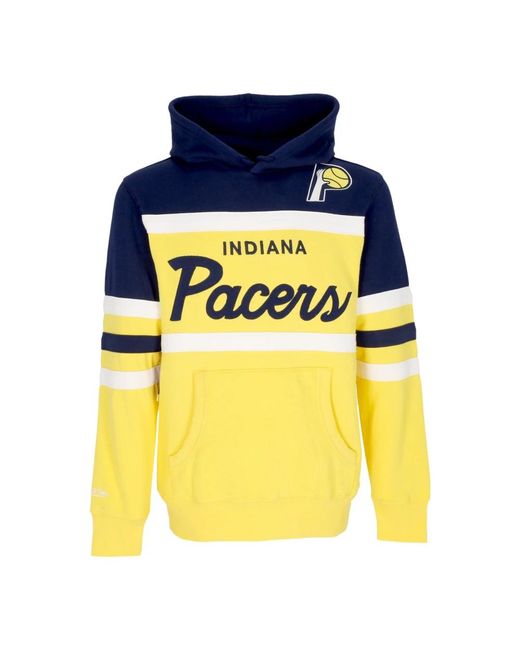 Mitchell & Ness Hoodies & Sweatvesten ,Veelkleurig ,Katoen Indiana Pacers Nba Hoodie in het Yellow voor heren