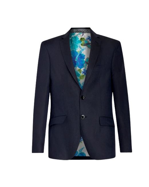 Etro Jassen ,Blauw ,Wol Marineblauwe Wollen Blazer in het Blue voor heren