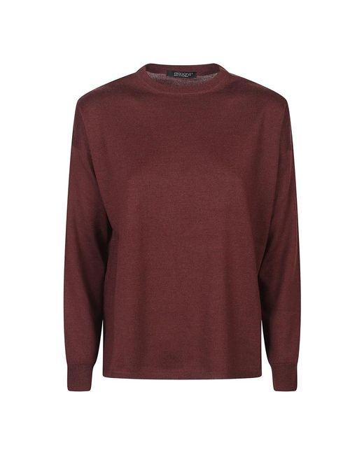 Aragona Long Sleeve Over Round Neck Sweater in het Red