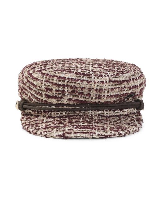 Maison Michel New Abby Tweed Hat in het Red