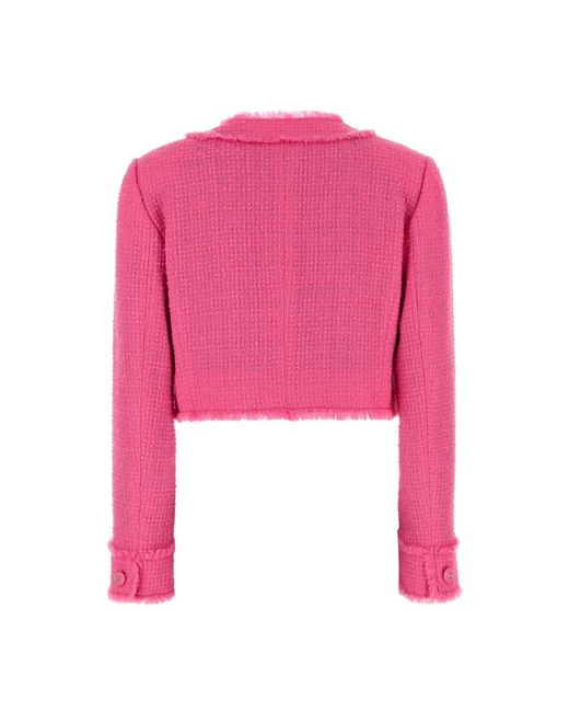 Dolce & Gabbana Jassen ,Roze ,Tweed Fuchsia Tweed Blazer Voor Vrouwen in het Pink