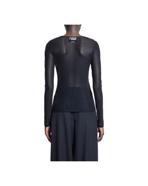 Jean Paul Gaultier Zwarte Mesh Longsleeve Top in het Black