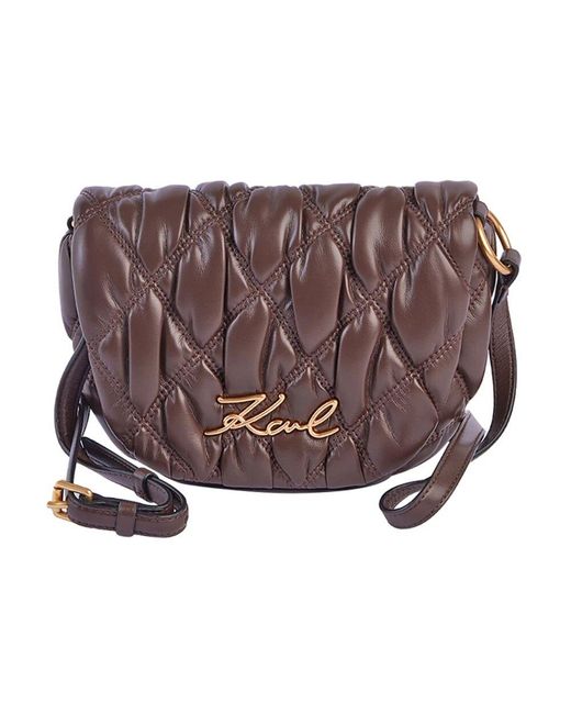 Karl Lagerfeld Purple K/Signature Kuilted Crossbody