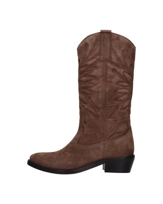 Emanuélle Vee Brown Cowboy & Biker Boots