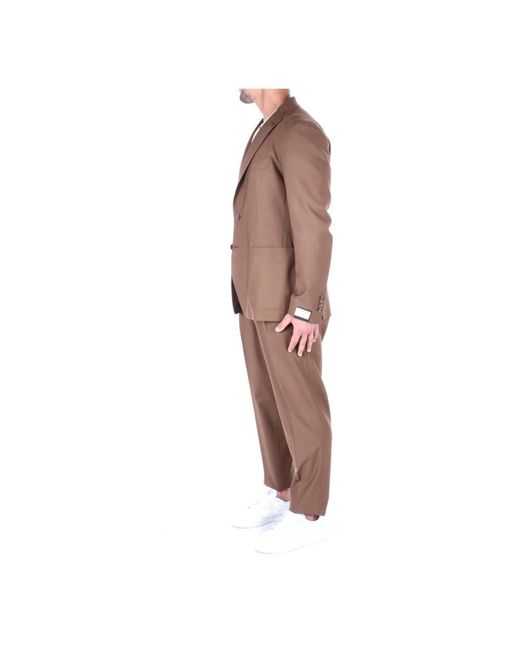 Tagliatore Brown Single Breasted Suits for men