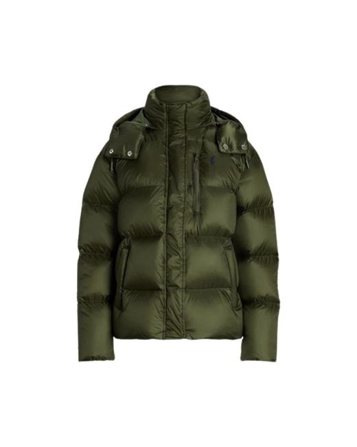 Polo Ralph Lauren Jassen ,Groen ,Nylon Hydrofobe Gewatteerde Donsjas in het Green