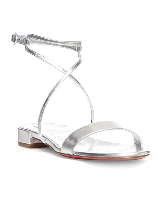 Christian Louboutin White Flat Sandals