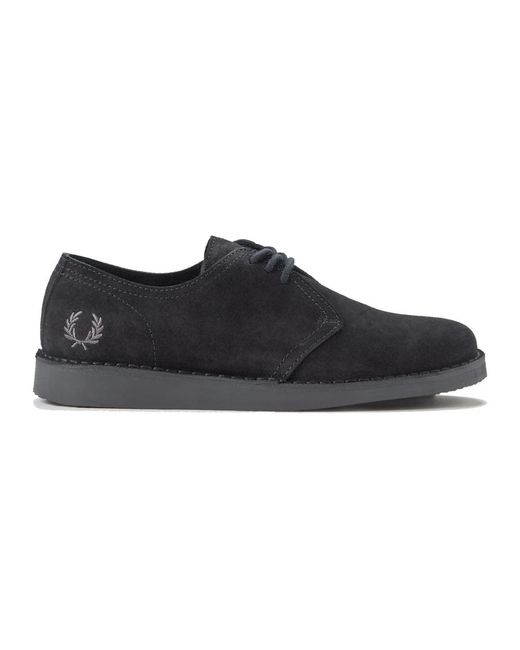 Fred Perry Black Laced Shoes for men