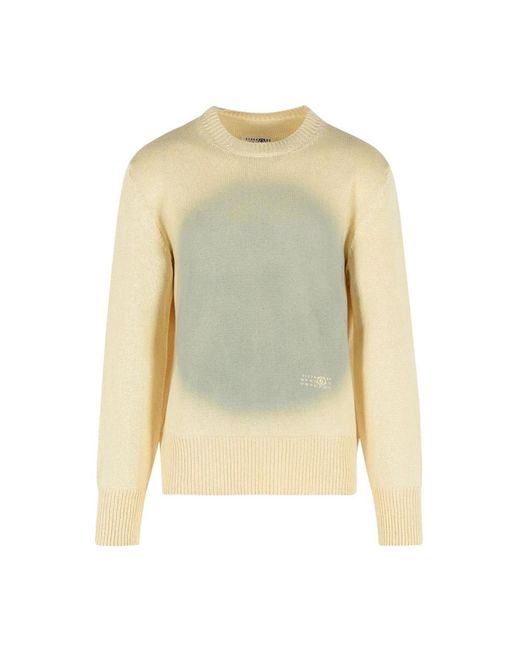 MM6 by Maison Margiela Yellow Round-Neck Knitwear for men