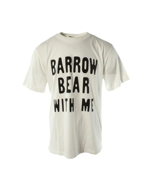 Barrow Tops ,Wit ,Katoen Wit Oversized T-Shirt 100% Katoen in het White voor heren