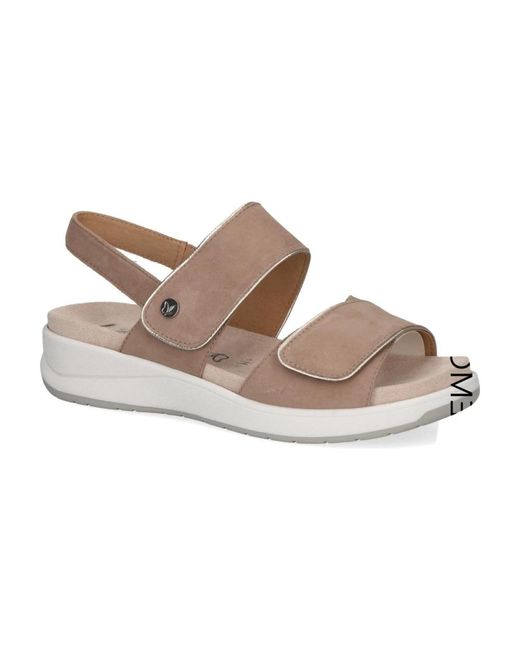 Caprice Brown Flat Sandals