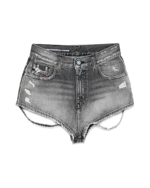 DIESEL Gray Denim Shorts