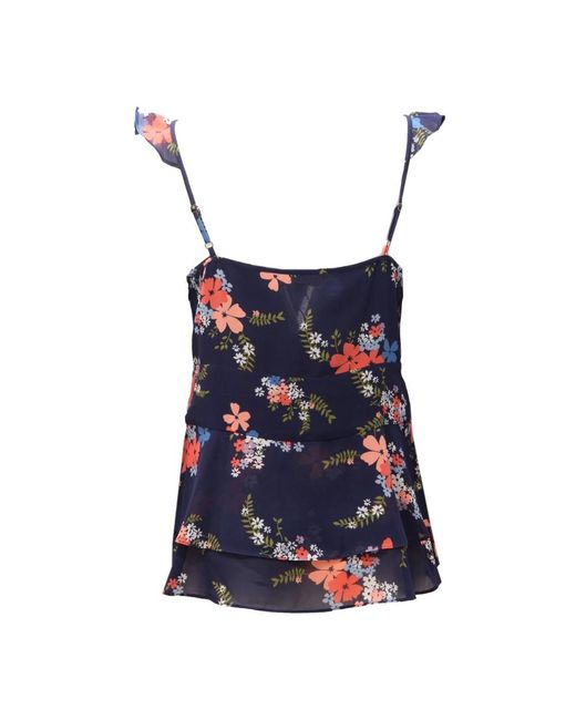 Michael Kors Blue Rüschen Tank Top Koralle Pfirsich