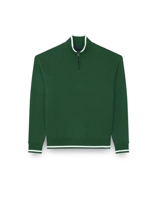 Paul & Shark Cool Touch Wol Half Zip Sweater in het Green voor heren