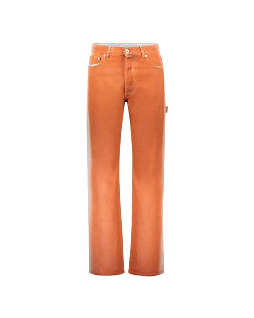 Heron Preston Orange Straight Fit Jeans for men
