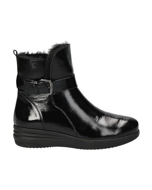 Caprice Black Ankle Boots