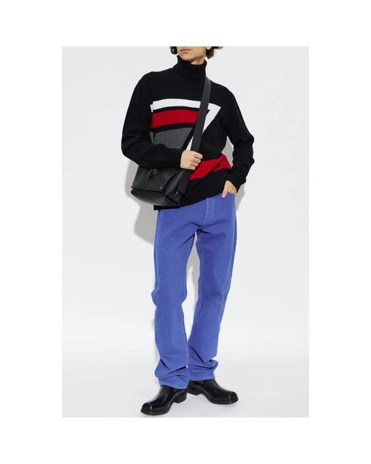 Versace Wollrollkragenpullover in Black für Herren