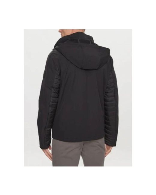 Calvin Klein Gepolsterte mix media jacke für männer in Black für Herren
