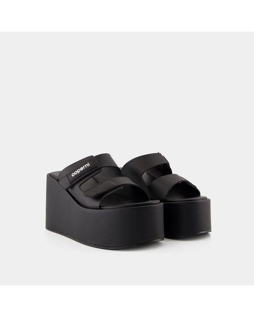 Coperni Black Schwarze Keilsandalen