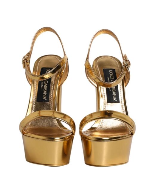 High Heel Sandals di Dolce & Gabbana in Metallic