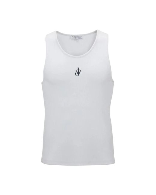 Canottiera con ricamo ad ancore di J.W. Anderson in White da Uomo