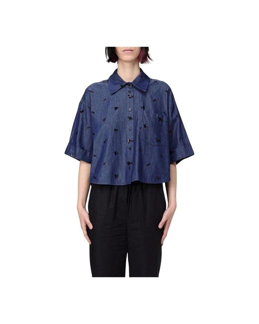 Kaos Blue Denim Button-Up Hemd Mit Stil