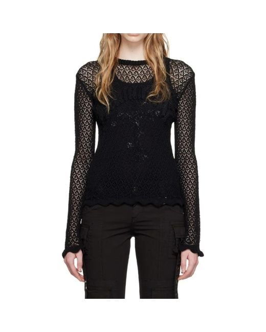 Blumarine Black Round-Neck Knitwear