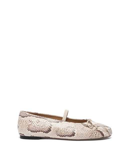 Stuart Weitzman Schoenen ,Linnen Prima Bow Ballet Mary Jane in het Natural