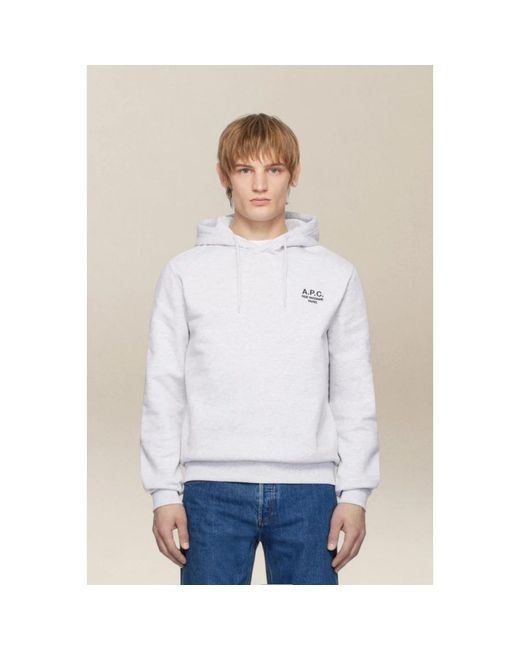 A.P.C. Hoodies & Sweatvesten ,Grijs ,Katoen Standard Rue Madame Hoodie in het White voor heren