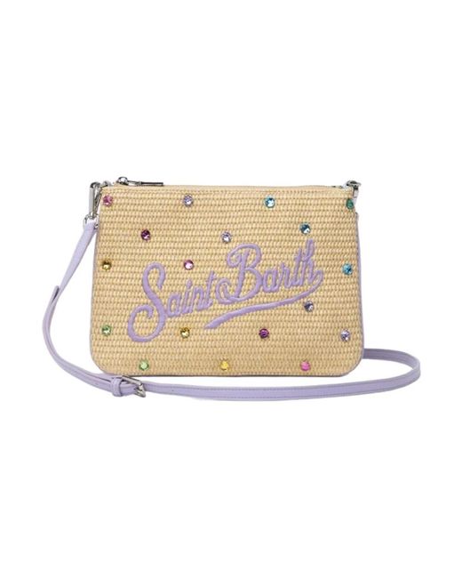 Portafoglio strass multi parisienne di Saint Barth in Natural