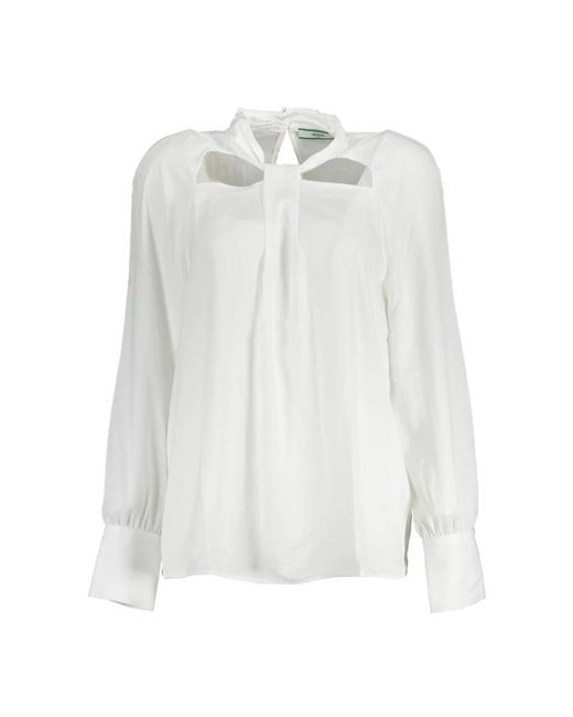 Blusa blanca de poliéster con logo iconic Guess de color Blanco | Lyst