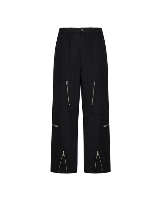 Stussy Black Wide Trousers for men