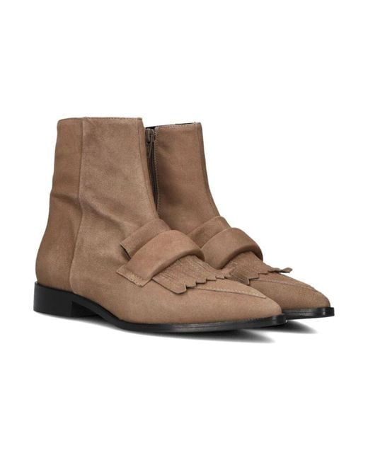 Stefano Lauran Brown Taupe Wildleder Stiefeletten Eleganter Stil