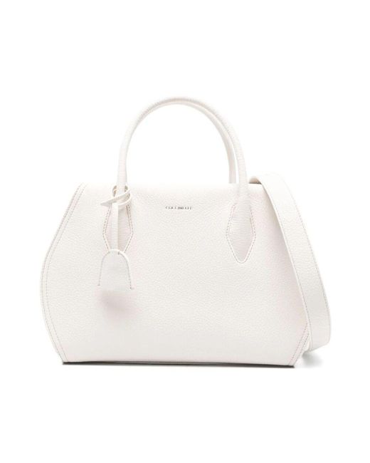 Coccinelle White Weiße Schultertasche Mit Reißverschluss