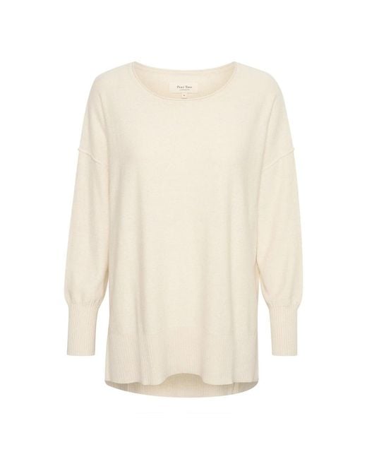 Part Two White Round-Neck Knitwear