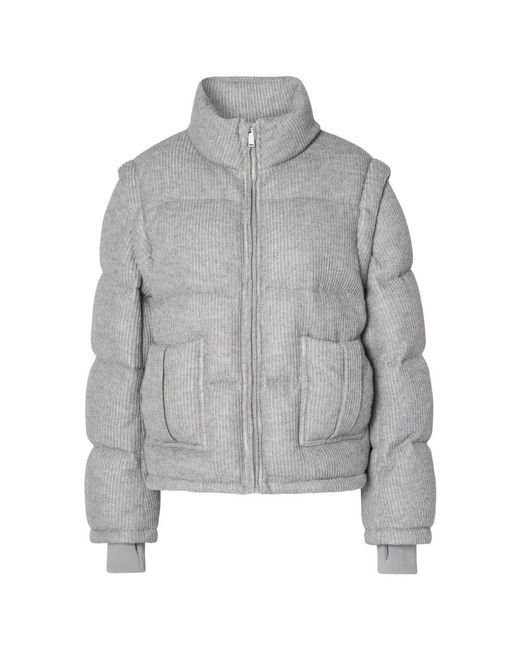 CLOEYS Jassen ,Grijs ,Polyester Gebreid Pufferjack Vest Grijs in het Gray