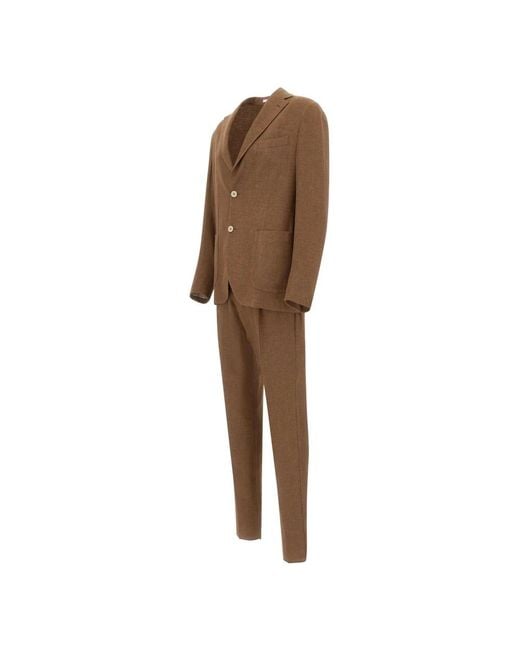 Eleventy Brown Single Breasted Suits for men