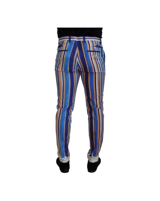 Slim-Fit Trousers Dolce & Gabbana pour homme en coloris Blue