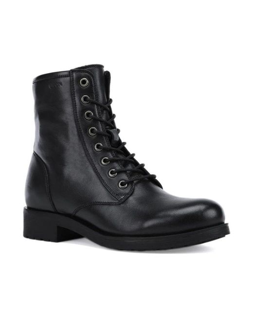 Geox Black Wasserdichter knöchelstiefel mit formalem look