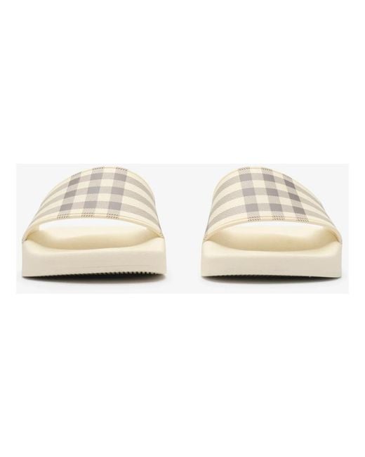 Burberry Schoenen ,Wit ,Check Slides in het White