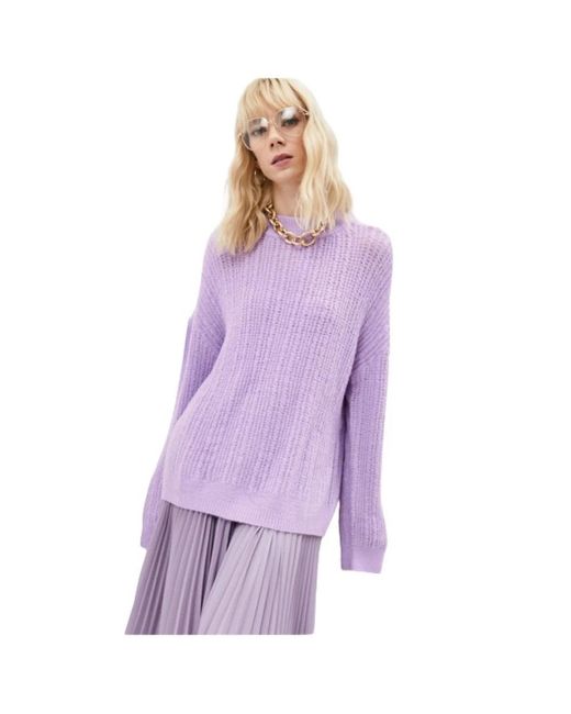 Twinset Purple Round-Neck Knitwear