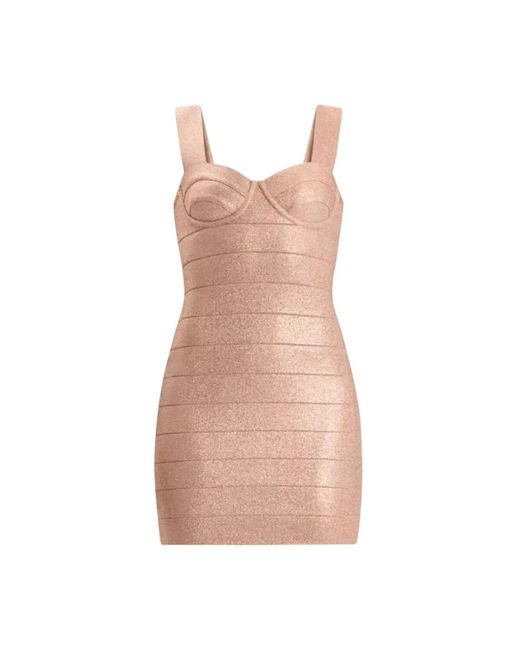 Hervé Léger Brown Party Dresses