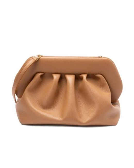 THEMOIRÈ Brown Braune Clutch Tasche Mit Abnehmbarem Riemen