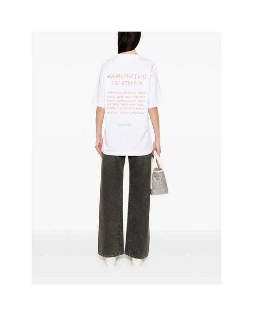 Samsøe & Samsøe Tops ,Wit ,Witte Wandering T-Shirt in het White