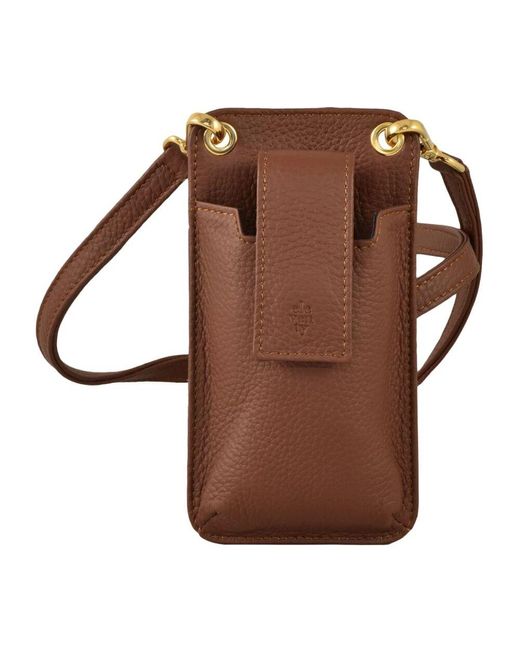 Eleventy Brown Leder Handyhalter Ständer
