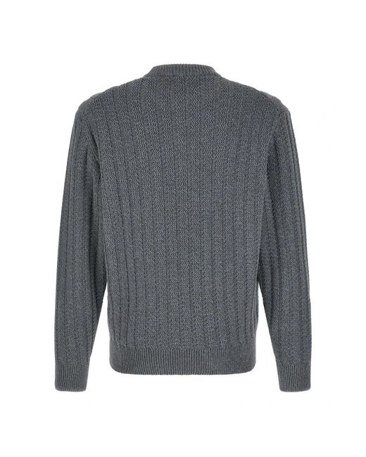 Boss Gray Round-Neck Knitwear for men