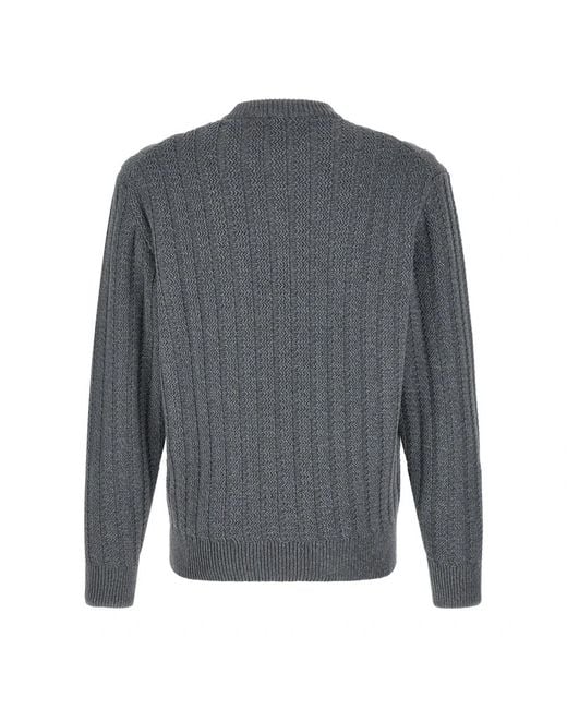 HUGO Gray Round-Neck Knitwear for men