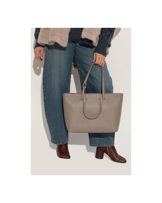 Furla Gray Duetto Große Shopper-Tasche